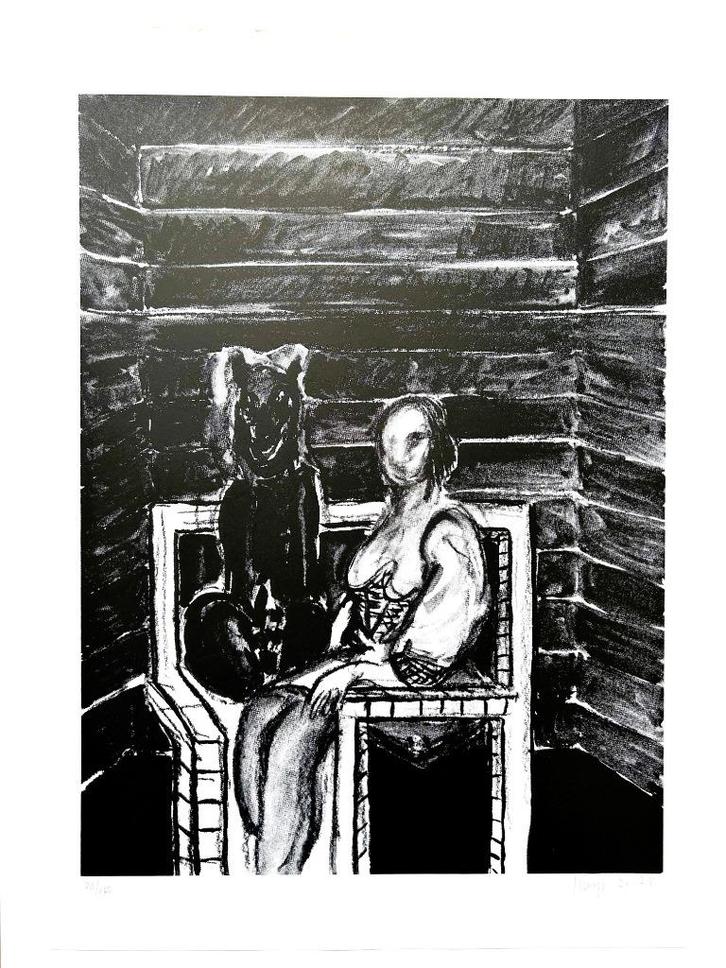 YVAN THEYS - Zeefdruk / SIG - Zwarte Panter - 63 x 44 cm, Antiek en Kunst, Kunst | Litho's en Zeefdrukken, Verzenden