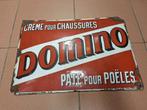 Emaille bord 1927 Domino schoensmeer Emaillerie Koekelberg, Ophalen of Verzenden, Gebruikt, Reclamebord