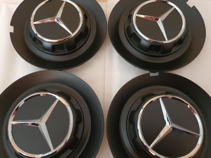 Mercedes Amg naafdoppen/wieldeksels Ø 146 mm mat zwart, Auto diversen, Wieldoppen, Nieuw, Ophalen of Verzenden