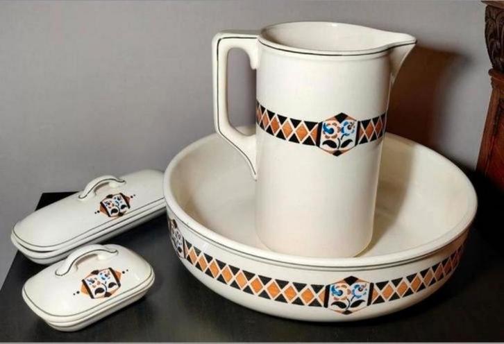 Art-déco lampetstel, Antiek en Kunst, Antiek | Keramiek en Aardewerk, Ophalen of Verzenden