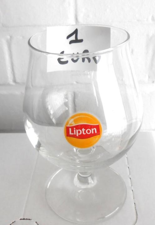 5 Lipton glazen - 1 euro per glas, Verzamelen, Glas en Drinkglazen, Zo goed als nieuw, Frisdrankglas, Ophalen
