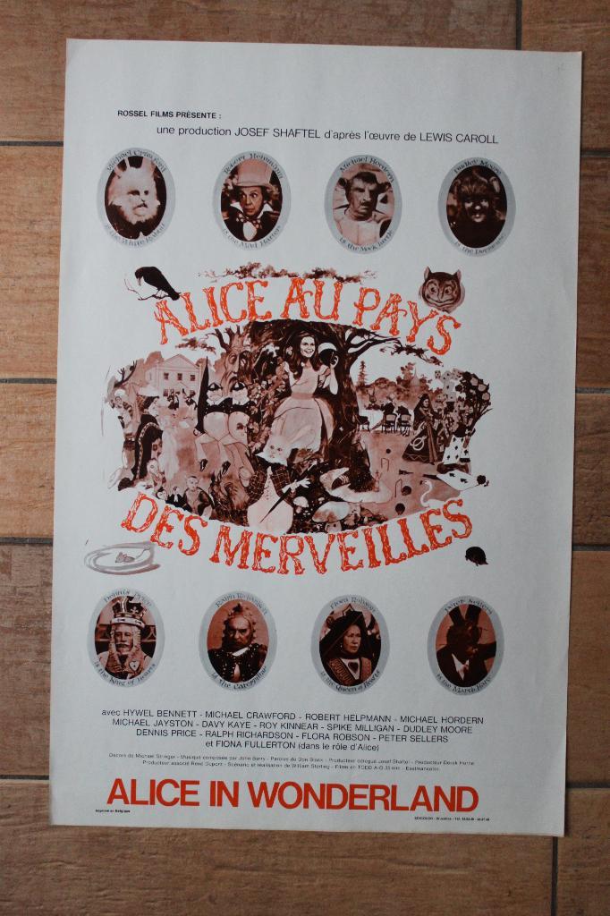 filmaffiche Alice's Adventures In Wonderland filmposter, Verzamelen, Posters, Zo goed als nieuw, Film en Tv, A1 t/m A3, Rechthoekig Staand