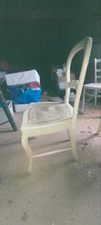 6 gecanneleerde stoelen, Huis en Inrichting, Stoelen, Ophalen, Gebruikt, Hout, Eén