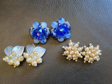 Divers anciennes boucles d'oreilles clips, Enlèvement, Autres matériaux, Boucles d'oreilles
