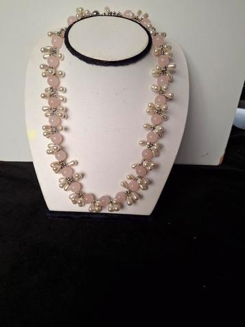 Collier en quartz rose véritable. Fabriqué à la main., Enlèvement ou Envoi, Neuf