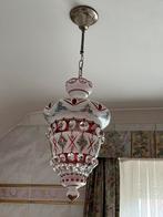 Vintage glazen bloemen lantaarn lamp kroonluchter 1970, Ophalen, Zo goed als nieuw