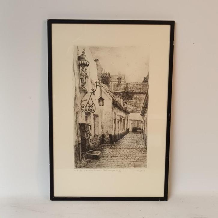 Romain Malfliet (1910-2006) -ets - ORVr verloren brood - Ant, Antiquités & Art, Art | Eaux-fortes & Gravures, Enlèvement ou Envoi