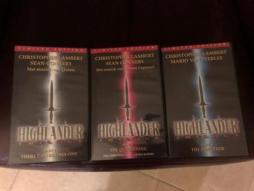 VHS Highlander deel 1 deel 2 deel 3 videoband limited editio, Cd's en Dvd's, VHS | Film, Gebruikt, Science Fiction en Fantasy