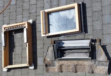 Fenêtre de toit Velux 55x78 complet avec raccord de toiture, Double vitrage, Lucarne, Enlèvement, Utilisé