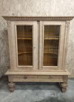 Ancienne vitrine en chêne, Ophalen, 100 tot 150 cm, Eikenhout, Zo goed als nieuw