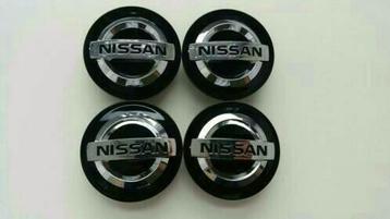 Capuchons de moyeux/cache-moyeux Nissan Ø 54 mm, noir/argent