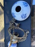 Hanglamp (Vintage) in delfsblauw, Ophalen, Gebruikt, Glas, Vintage delfsblauw