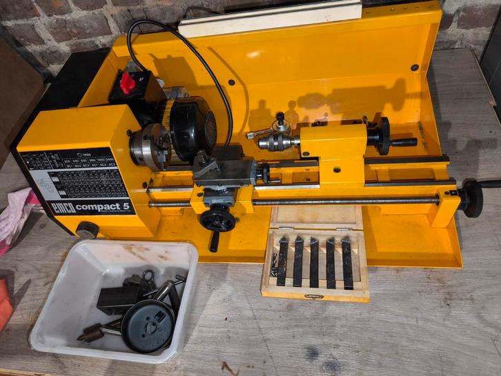 Emco Compact 5 metalen draaibank metaaldraaibank, Doe-het-zelf en Bouw, Draaibanken, Zo goed als nieuw, Metaaldraaibank, Minder dan 500 mm