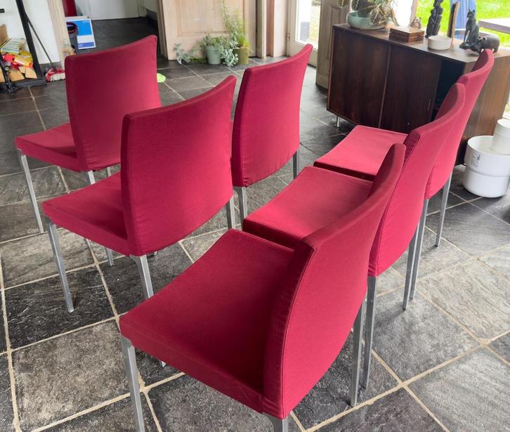 6 CINNA-stoelen, Huis en Inrichting, Stoelen, Gebruikt, Vijf, Zes of meer stoelen, Rood, Ophalen of Verzenden