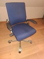 Bureaustoel, blauw, stof, Huis en Inrichting, Bureaustoelen, Ophalen, Gebruikt, Blauw, Bureaustoel