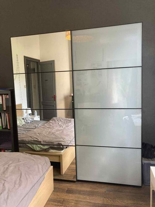 IKEA PAX garderobekast kledingkast zwarte schuifdeuren, Huis en Inrichting, Kasten | Kleerkasten, Gebruikt, 200 cm of meer, 50 tot 100 cm