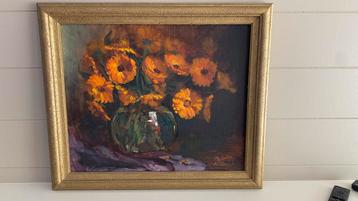 Stilleven met bloemen  olieverf op panneel, Enlèvement