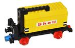 LEGO Train 4.5v 136 Tanker Waggon Shell met boekje, Comme neuf, Ensemble complet, Lego, Enlèvement ou Envoi