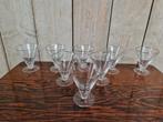 Frans Art Deco glazen met zilveren lijntjes., Antiek en Kunst, Antiek | Glaswerk en Kristal, Ophalen of Verzenden