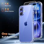 beschermhoes voor iPhone 16 met 2 screenprotectors, Telecommunicatie, Verzenden, Nieuw, Hoesje of Tasje