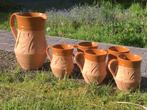 Mooi terracotta servies, nooit gebruikt, Nieuw, Ophalen of Verzenden, Aardewerk, Boerenbont