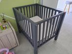 Babypark + matras + bedhemel, Ophalen, Gebruikt, Rechthoekig, In hoogte verstelbaar