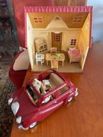 Sylvanian Maison, voiture et famille chien Farthing (2009), Enlèvement ou Envoi, Utilisé, Maison de poupées