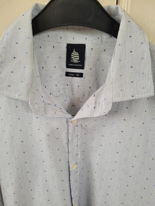 Hemd merk Marina Yachting, kraagmaat 43/XL, Kleding | Heren, Overhemden, Zo goed als nieuw, Blauw, Ophalen of Verzenden