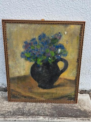 Huile sur panneau fleur signe pierre paulus beschikbaar voor biedingen