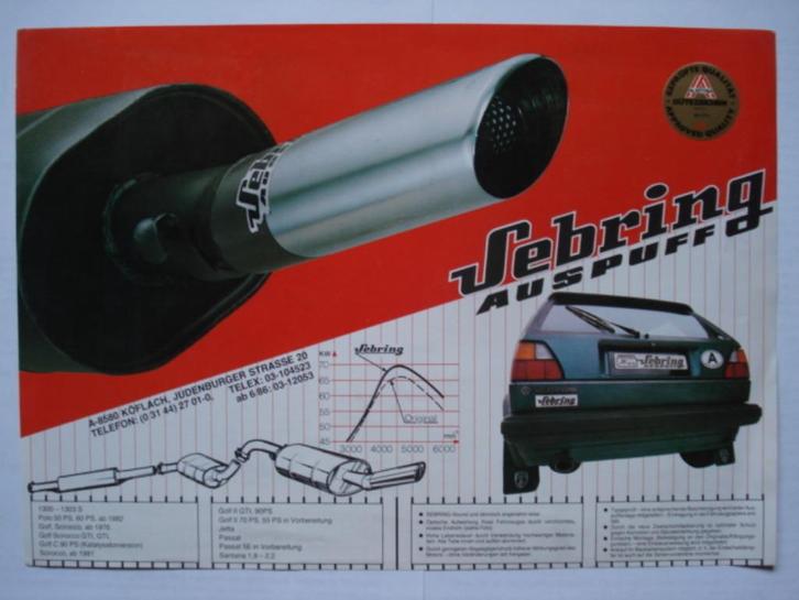 Sebring Auspuff Volkswagen Golf/Audi 100 Brochure Catalogue, Boeken, Auto's | Folders en Tijdschriften, Gelezen, Audi, Verzenden
