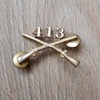 US WW2 413th Infantry reg.104th div Officer collar brass, Ophalen of Verzenden