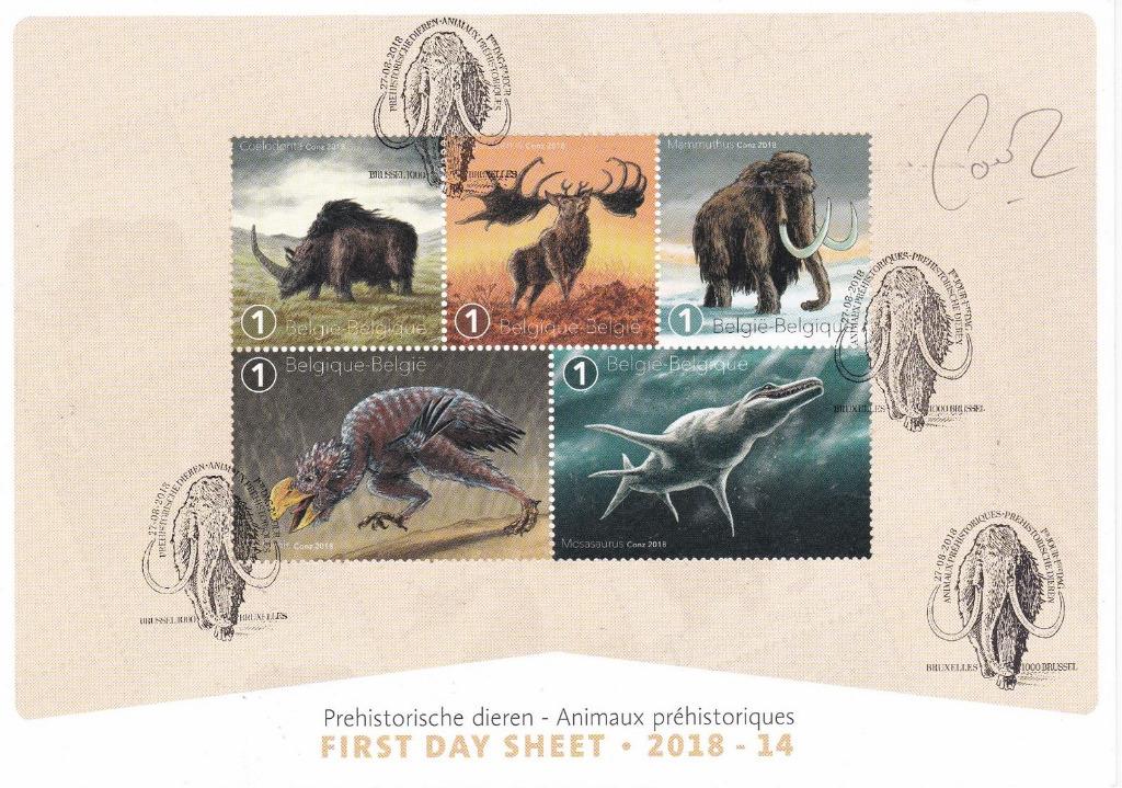 Année 2018 : FDS 2018-14 - 4795-4799 - Les animaux préhistor, Enlèvement