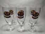 6 bierglazen Bellegems bruin, Ophalen of Verzenden, Zo goed als nieuw, Bierglas