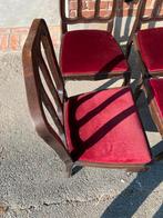 Eiken stoelen, Zo goed als nieuw, Vier, Rood, Hout