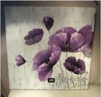 Prachtig modern Geschilderd Werk 'Lila Bloemen' - gesigneerd, Antiek en Kunst, Kunst | Schilderijen | Modern, Ophalen of Verzenden