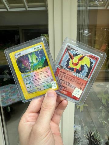 Vintage: celebi skyridge reverse holo en flareon ex ex delta beschikbaar voor biedingen