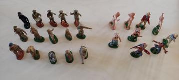 JSB vintage speelgoed soldaten, cowboys, indianen beschikbaar voor biedingen