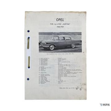 Kluwer | Opel Kapitan 2,6 Liter | 1960-1961 | NL beschikbaar voor biedingen