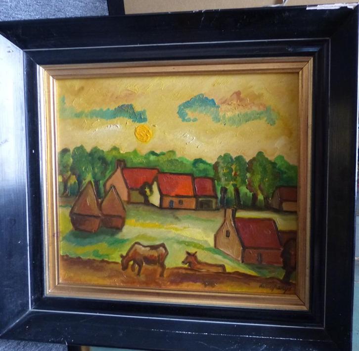 VAN PARIJS LUC/LUCIEN/LUCAS ACRYL OP PLAAT, Antiek en Kunst, Kunst | Schilderijen | Klassiek, Ophalen of Verzenden