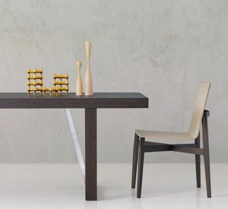 8x Molteni 'who' Stoel (np. €1500), Huis en Inrichting, Stoelen, Vijf, Zes of meer stoelen, Hout, Leer, Overige kleuren, Ophalen of Verzenden