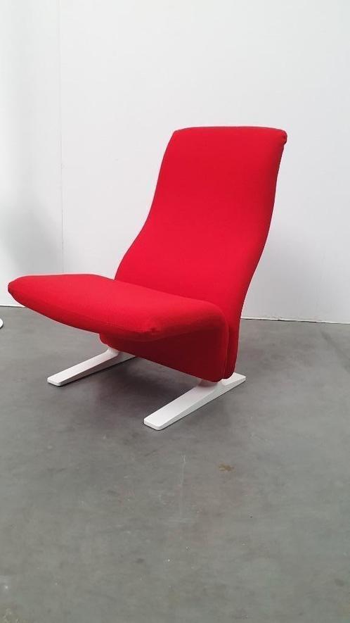 Artifort Paulin concorde kwekkie rood retro, Maison & Meubles, Fauteuils, Utilisé, Métal, Tissus, Enlèvement