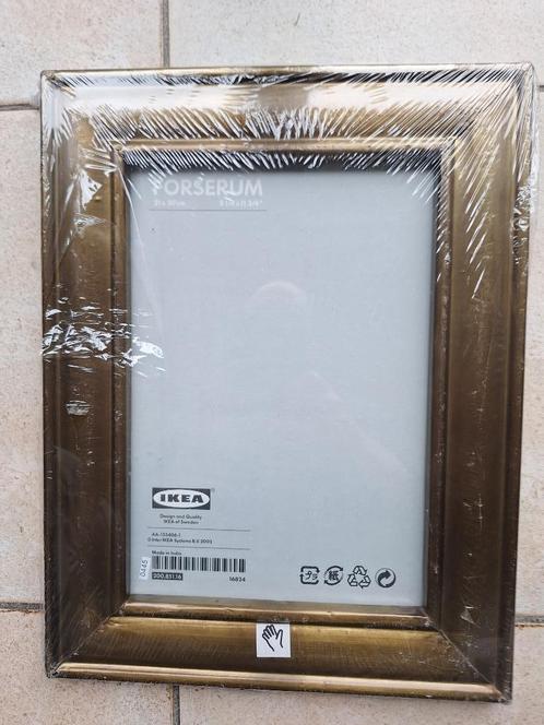 Houten kader met koperen sierframe. (IKEA)., Huis en Inrichting, Woonaccessoires | Lijsten, Nieuw, Minder dan 50 cm, Minder dan 50 cm
