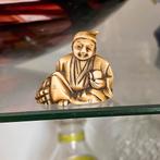 Netsuke, ebel materiaal, 19e, gesigneerd, Ophalen of Verzenden