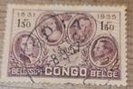 Oude postzegel: Belgische koningen - Belgisch-Congo, Postzegels en Munten, Postzegels | Europa | België, Met stempel, Koninklijk huis