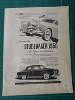 Studebaker - publicité papier - 1949, Verzamelen, Merken en Reclamevoorwerpen, Overige typen, Gebruikt, Ophalen of Verzenden