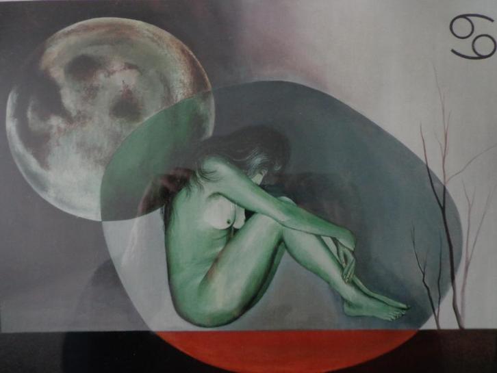 gemengde techniek C. De Clercq zittende naakte vrouw, Antiquités & Art, Art | Dessins & Photographie, Enlèvement