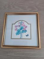 vintage wanddecoratie met bloemprent in, Enlèvement ou Envoi, Comme neuf