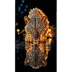 Diamond Painting spiegel Luipaard 40x30cm, Verzenden, Nieuw, Knutselwerk