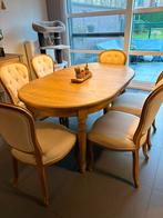 Eettafel met stoelen, Huis en Inrichting, Ophalen, Zo goed als nieuw, Landelijk, 6 tot 8 stoelen