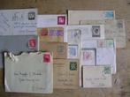 doos met 170 oude postzegels België op envelop, Ophalen of Verzenden, Gestempeld, Met envelop